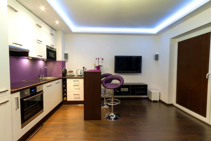 floating ceiling in the kitchen
