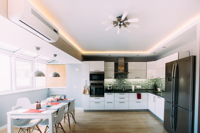 floating ceiling in the kitchen