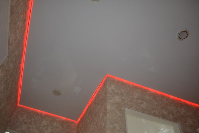 floating structure with red backlight