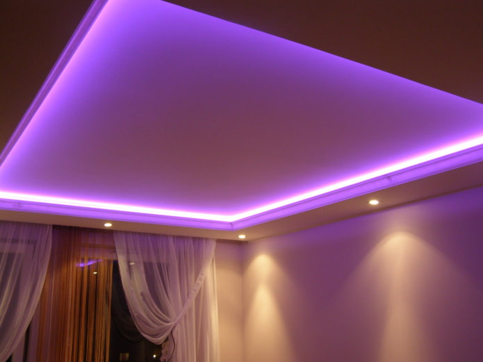 floating structure with purple backlight