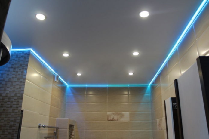 hovering ceiling structure with illumination along the perimeter 