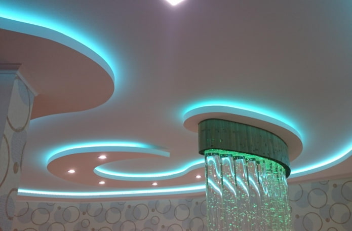 floating structure with blue backlight