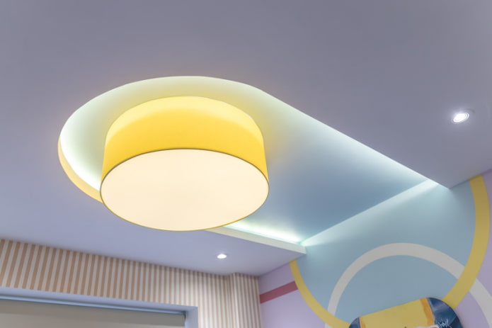 floating ceiling with the backlight on