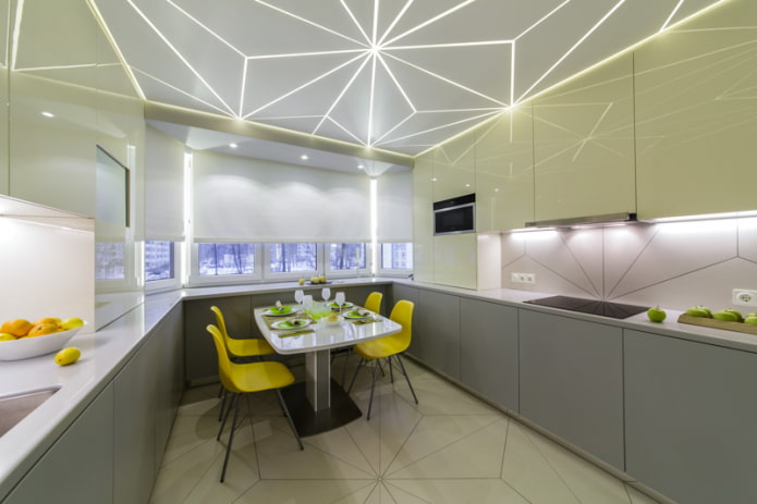 floating ceiling in the kitchen