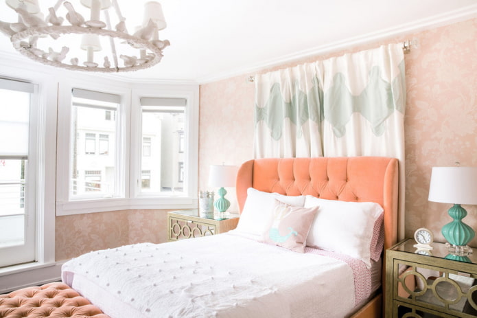 bright coral headboard