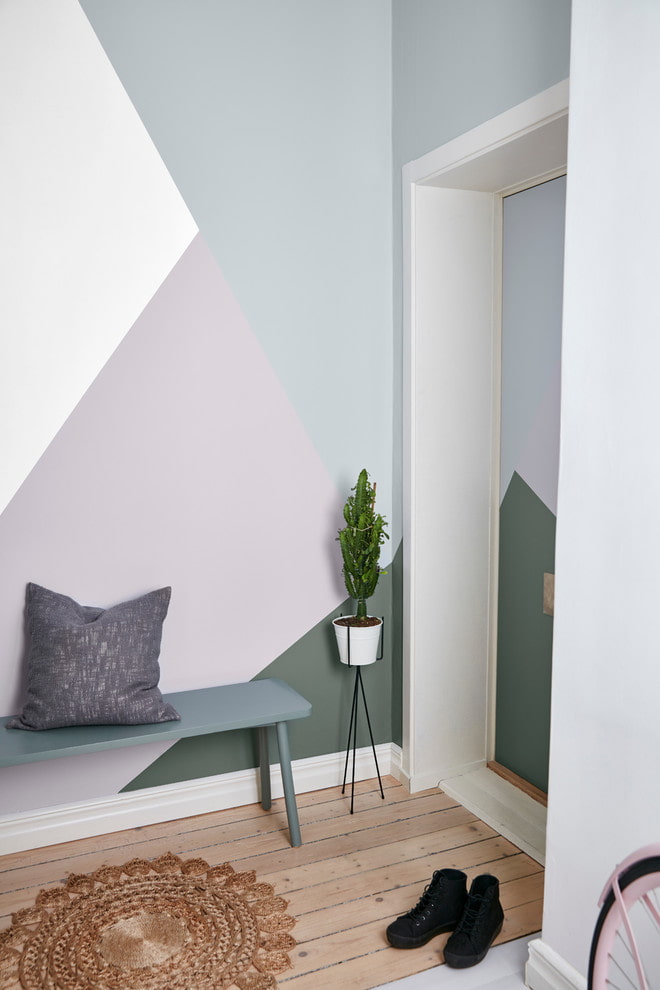 hallway in pastel colors