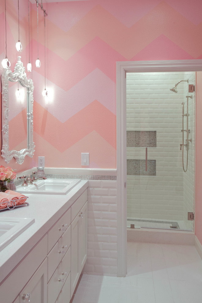 pink in the bathroom