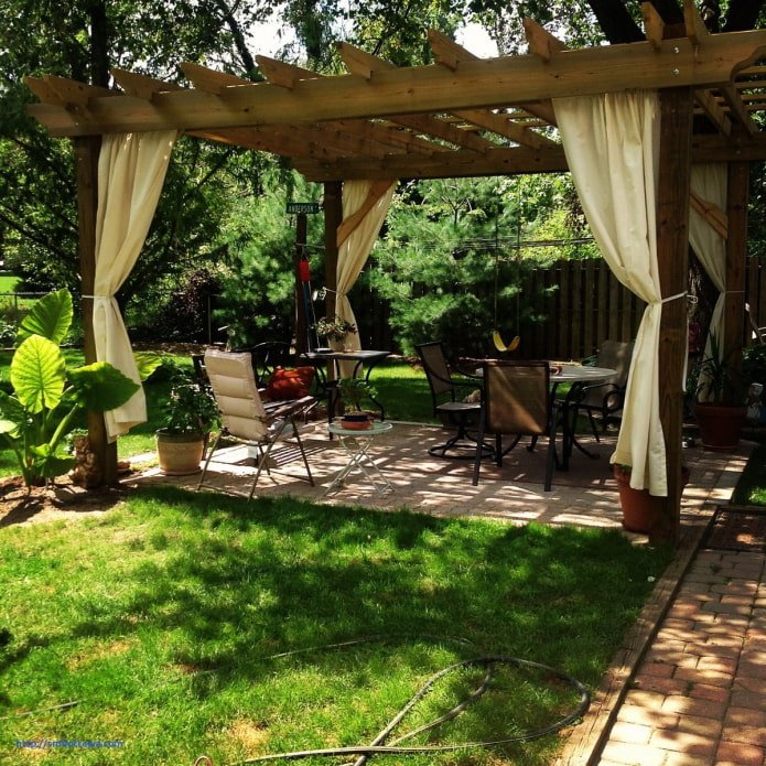patio with dining area