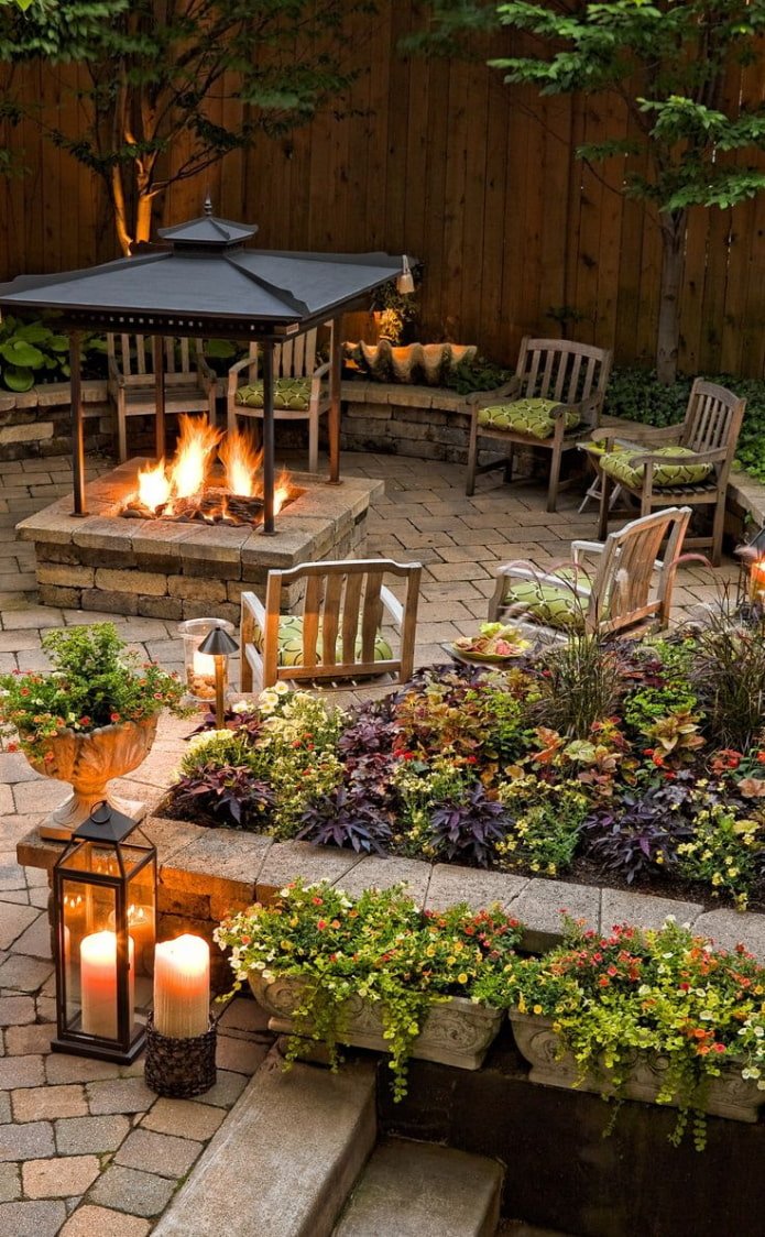 fire pit in the garden