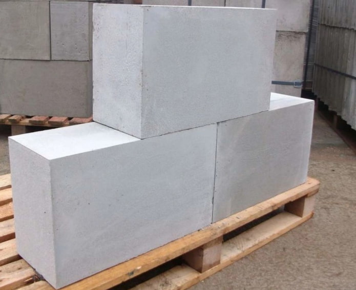 aerated concrete blocks on a pallet