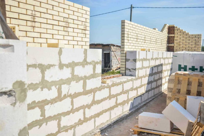 external wall made of foam concrete