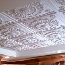 Foam plastic ceiling tiles: pros and cons, gluing stages-10