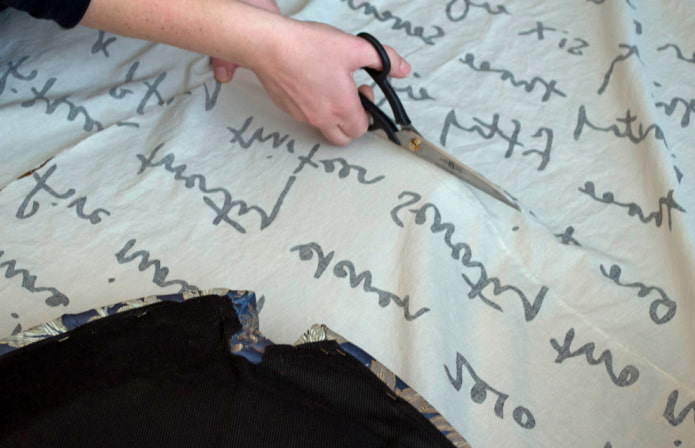 Cutting out the fabric