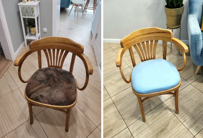 Chair before and after