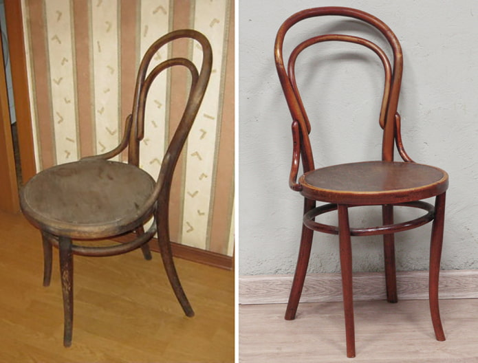 Viennese chair before and after