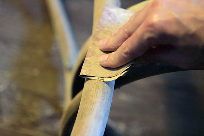 Sanding a chair