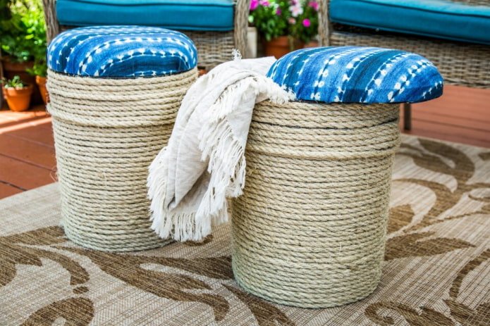 poufs from buckets