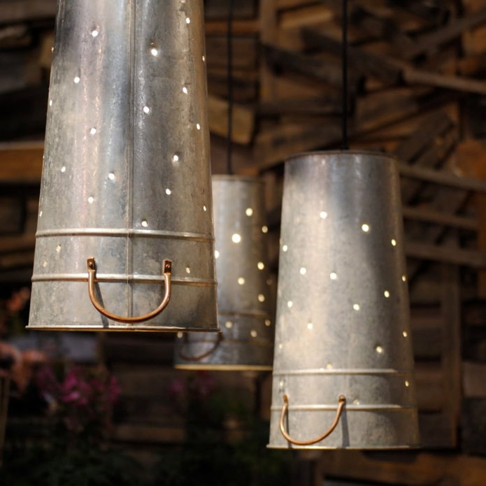 lampshades from buckets