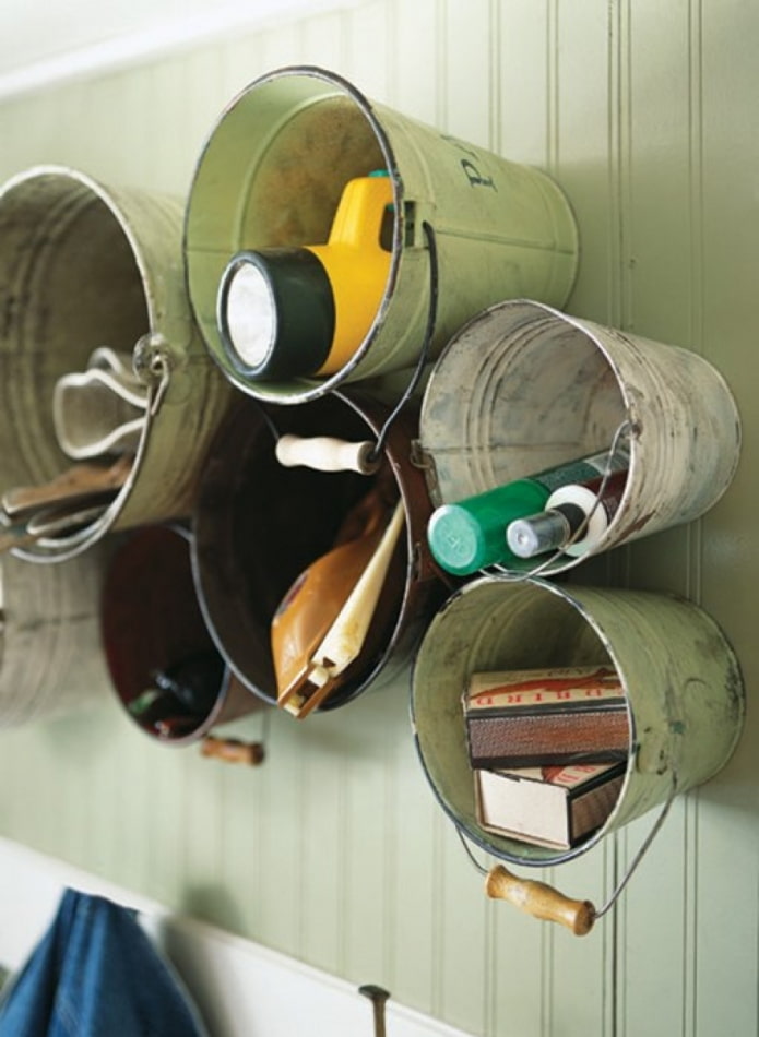 bucket shelves