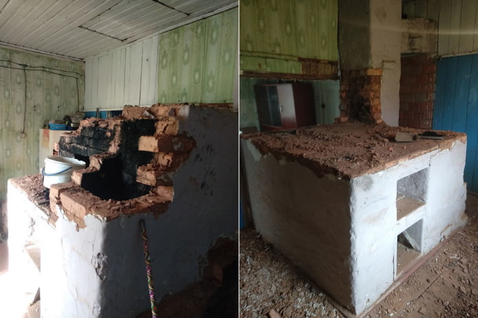 Dismantling the stove
