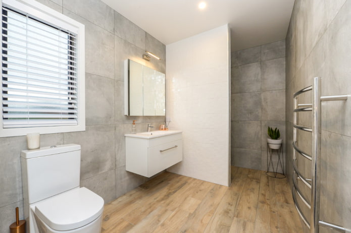 plasterboard partition in the bathroom interior