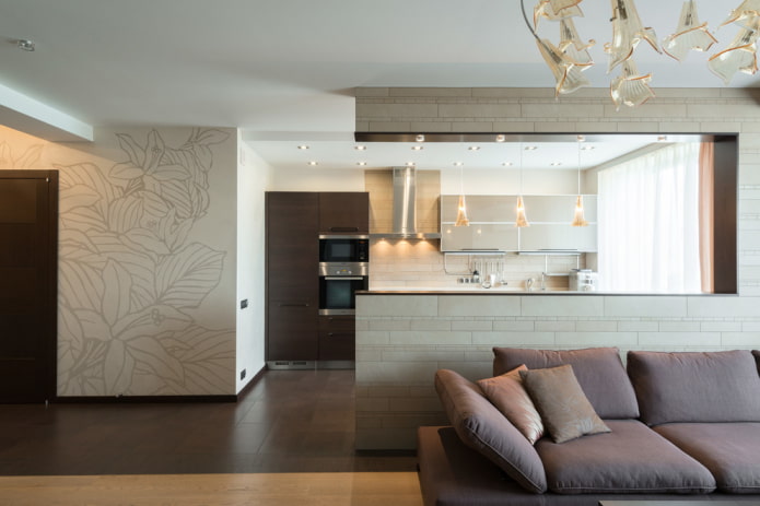 plasterboard partition in the interior