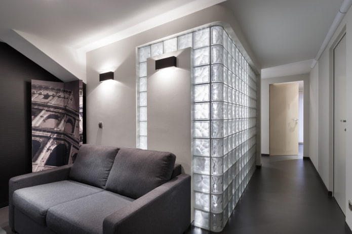corner plasterboard partition in the interior