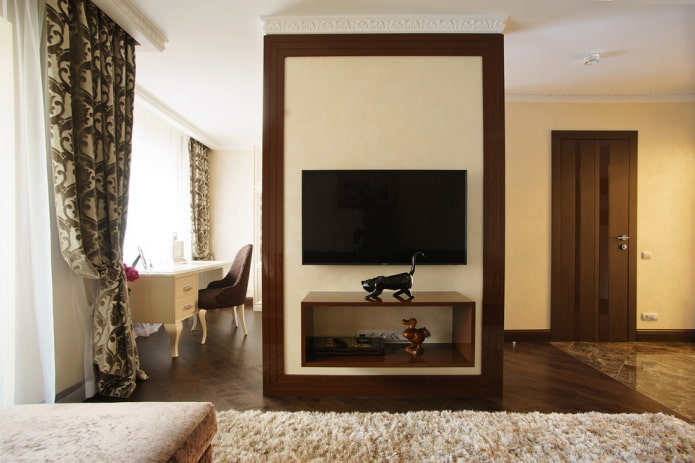 wooden finishing of partition corners