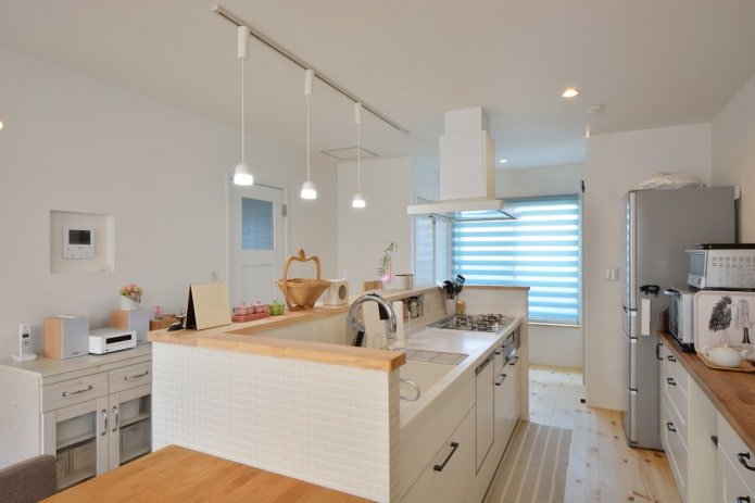plasterboard partition in the kitchen interior