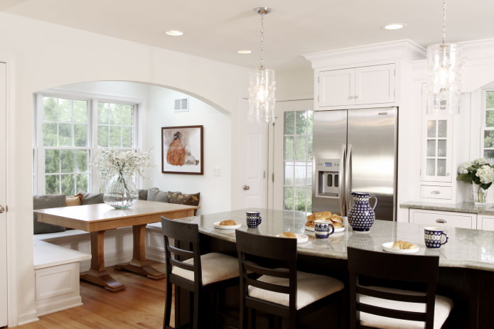 option for zoning a kitchen-dining room