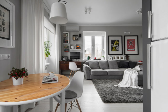 redevelopment of a two-room Khrushchevka apartment