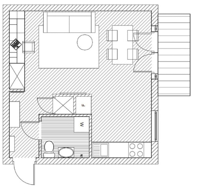remodeling a one-room Khrushchev-era apartment