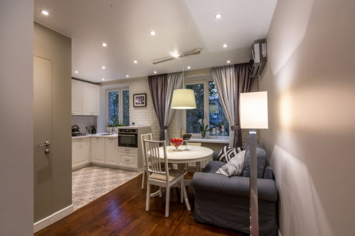 redevelopment of a three-room Khrushchevka apartment