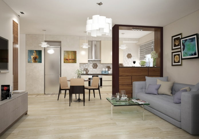 redevelopment of a four-room Khrushchevka apartment