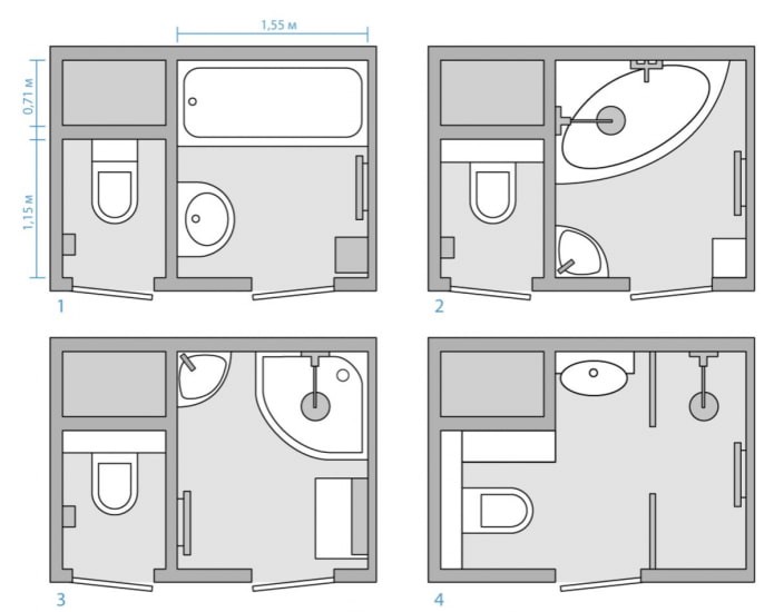 redevelopment of a bathroom in a Khrushchevka