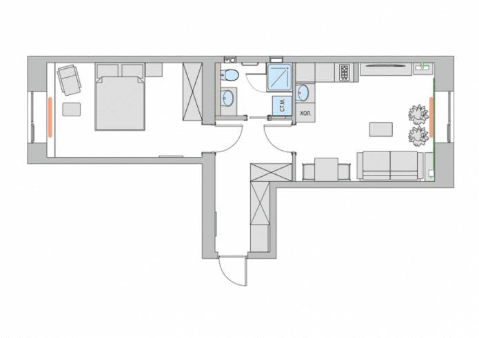 redevelopment of a Khrushchevka apartment