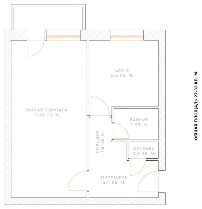 remodeling a one-room Khrushchev-era apartment