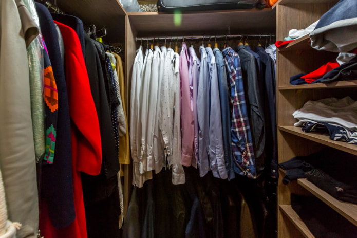 Dressing room behind the curtain