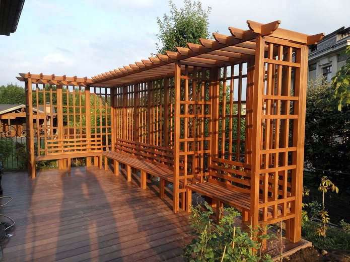 pergola with benches