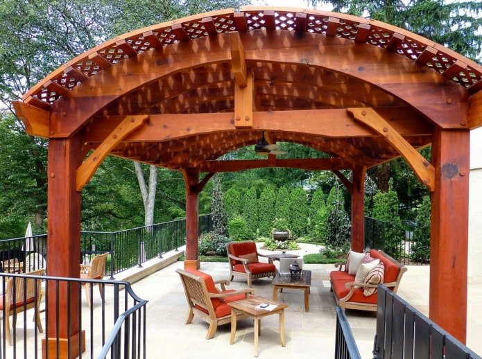 pergola with a round roof