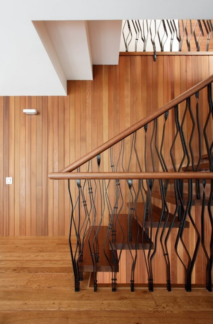 iron railings with wood
