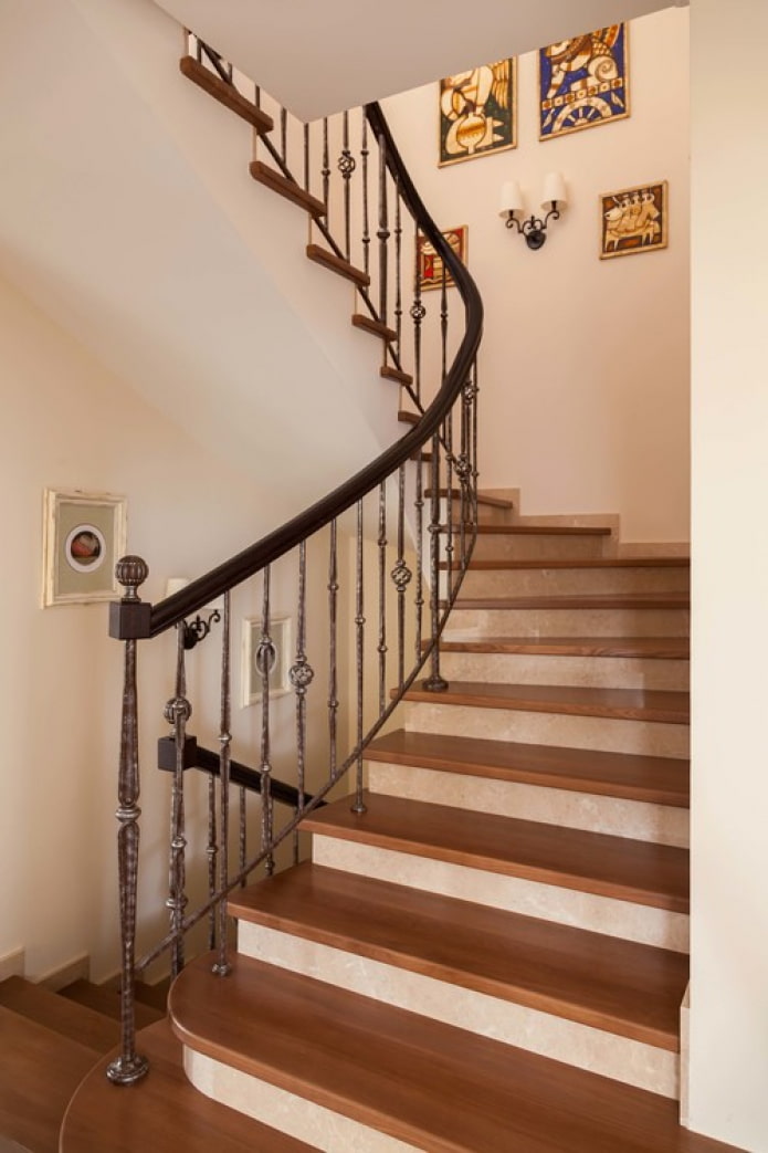 wood and metal staircase