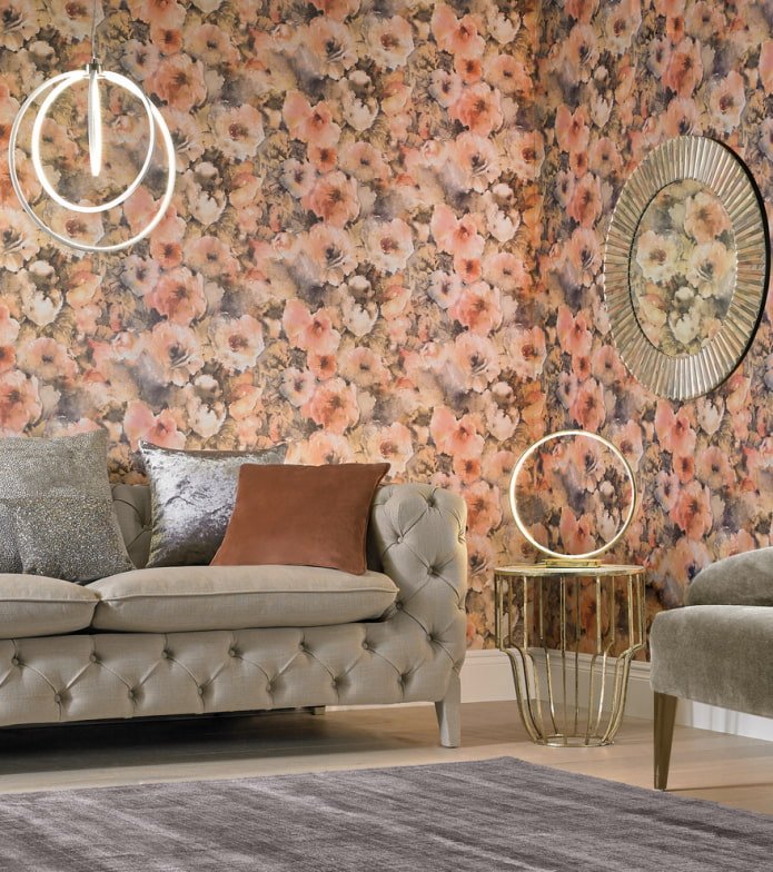 wallpaper with peach flowers