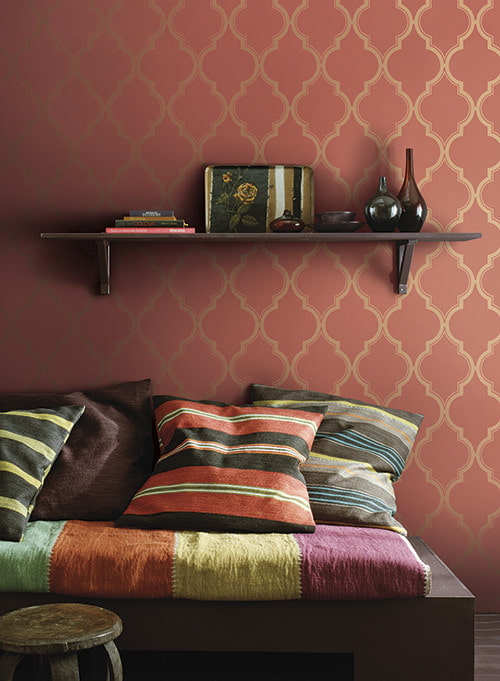 dark peach tones in the interior