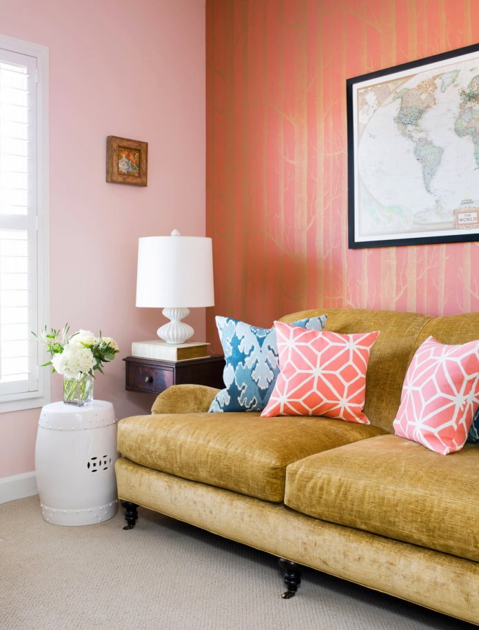 dark peach tones in the interior