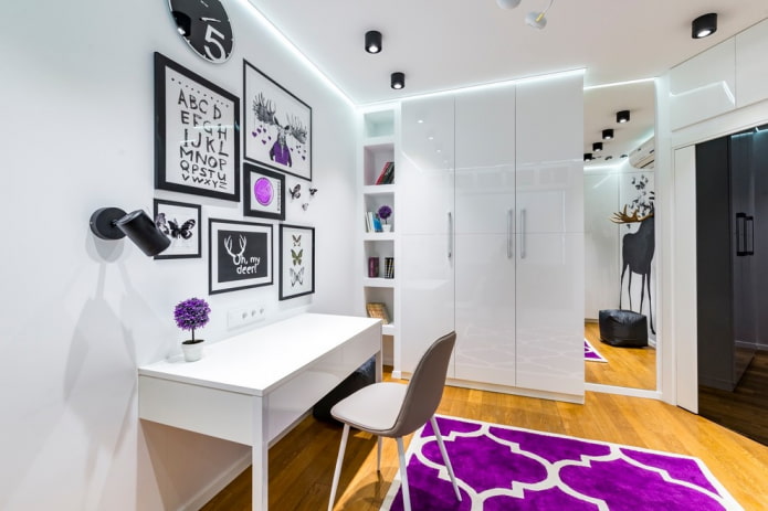 plastic desk in the interior