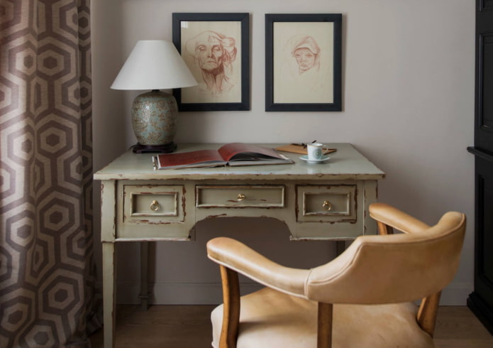 antique writing desk in the interior
