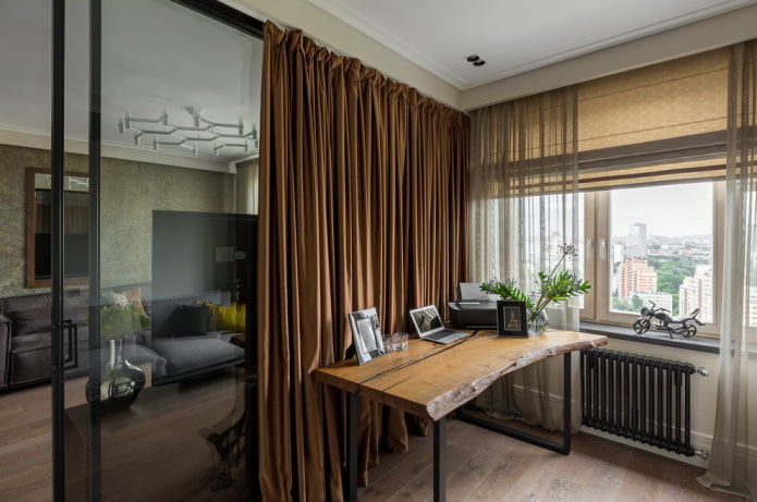 slab writing desk in the interior