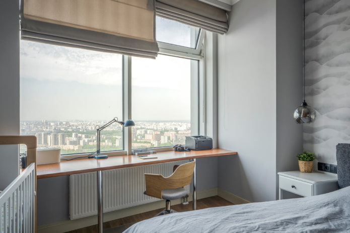 a window sill desk in the interior
