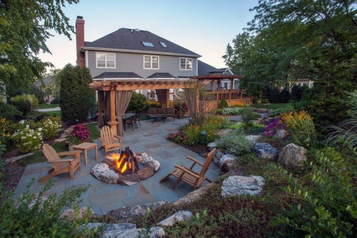 fire pit in the garden